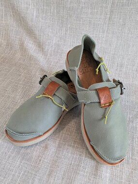 Satorisan Benirras Premium Soft Leather Blue Green Shoes Sz 40 US 9.5 Boho Indie